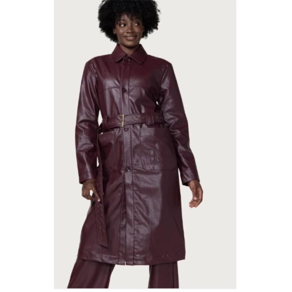 Elegant Burgundy Trench Coat